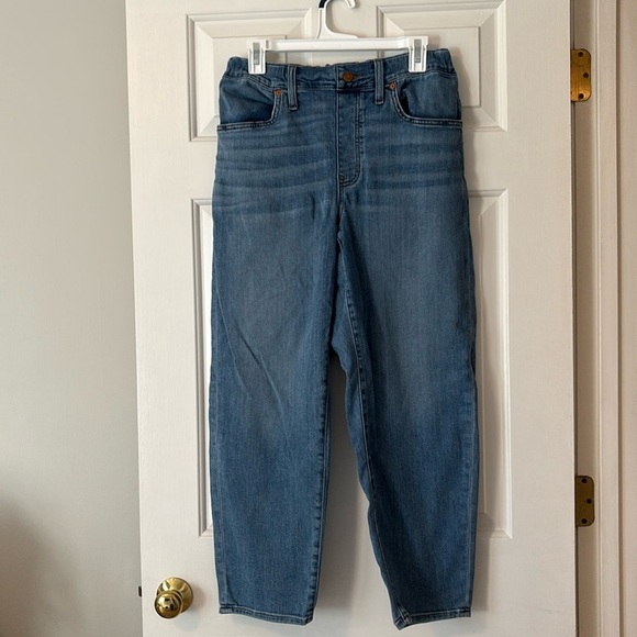 Madewell Slip On Straight Leg Medium Wash Jeans - Size 27 - Picture 1 of 8